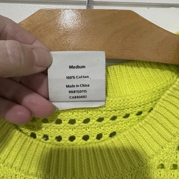 Varley | Tank Sweater Open Knit Darin Longline Yellow Cotton Year Round- Medium - Picture 7 of 9